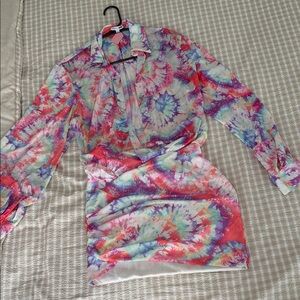 Fashion Nova Multicolor Tie-Dye Blouse